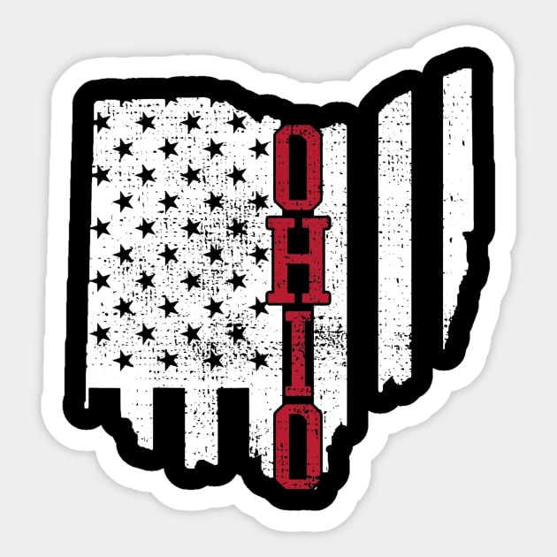 4th Of July Ohio State USA US Flag States Vintage Sticker by Haley Tokey